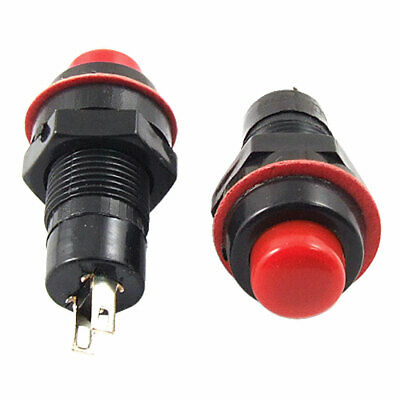 Button momentary 2pins black and red (OEM)