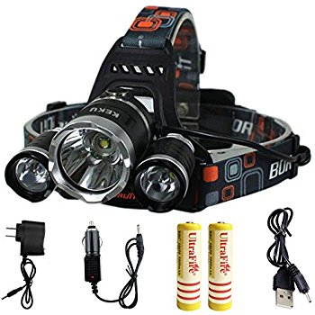 High Power LED Headlamp  (5000 Lumens MAX) Rechargeable Waterproof 3 Modes,Wall Charger and Car Charger for Outdoor Sports - (OEM)