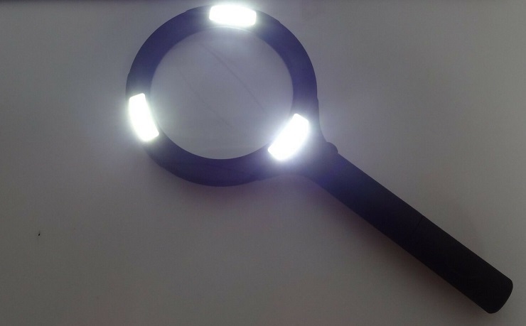 250 Lumens Magnifying Glass Lens Cob Led Powered 3x Power Lighted Hand Held (oem)