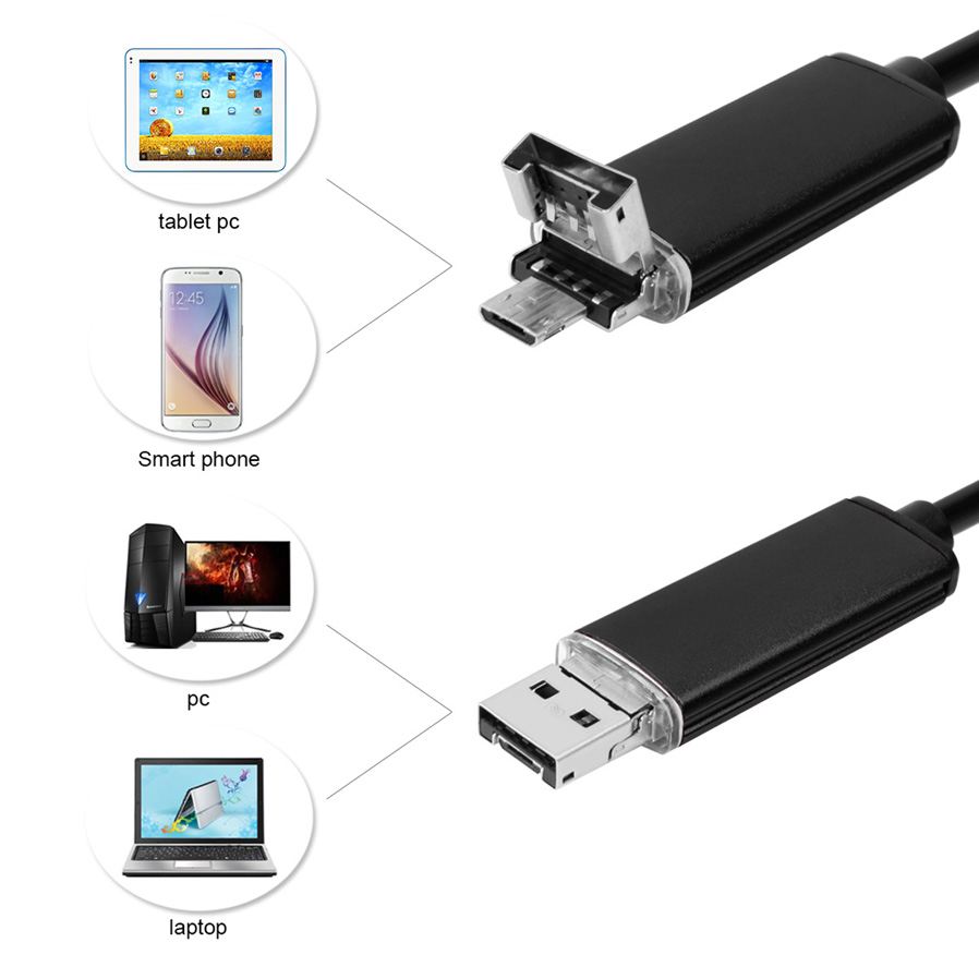 Ενδοσκόπιο Android & PC 2 σε 1 - 6 LED - AN99 Μαύρο (10m)