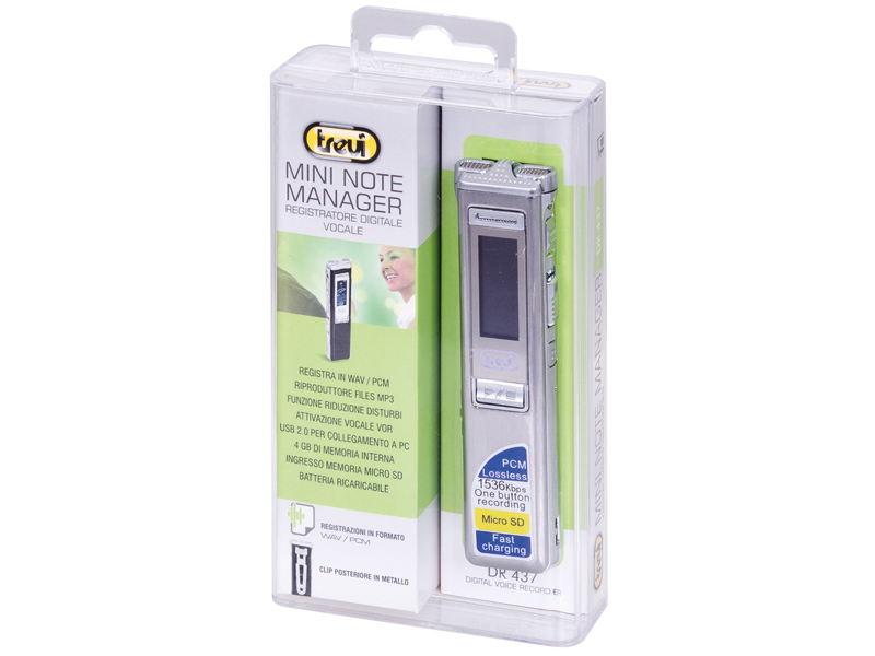 TREVI DR 437 Mini Rechargeable Digital Voice Recorder VOX / 4GB / USB (Security & Spy)