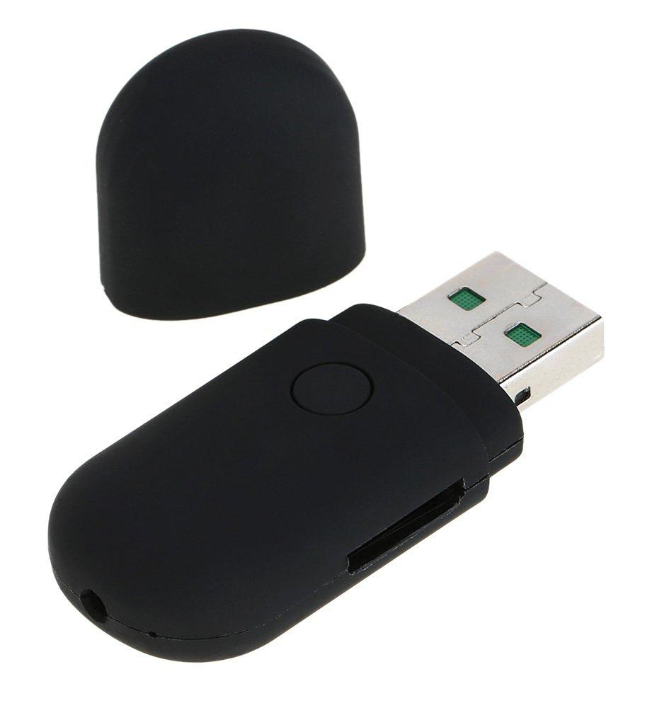 USB Flash Drive with Hidden HD Camera & Microphone, microSD, 32GB, Black