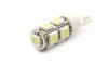 Car Light High Brightness 24-26LM T10 9 5050SMd 12V White Side Marker Light Bulbs 194 168 W5W Car LED Wedge White (OEM)