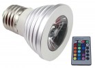 E27 3W RGB LED Lamp with Remote Controller (OEM)