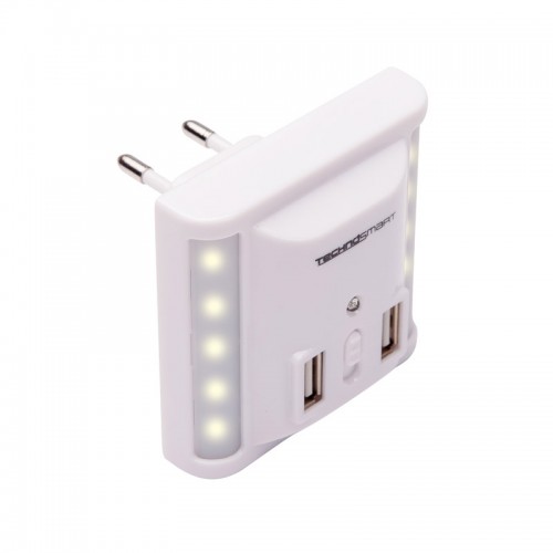 Λαμπάκι Νυκτός Και Φορτιστής Με 2 Θύρες USB Technosmart