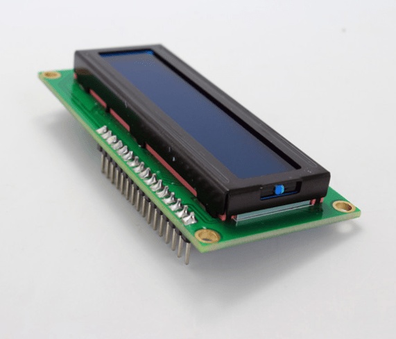 1602A blue display with soldered pins