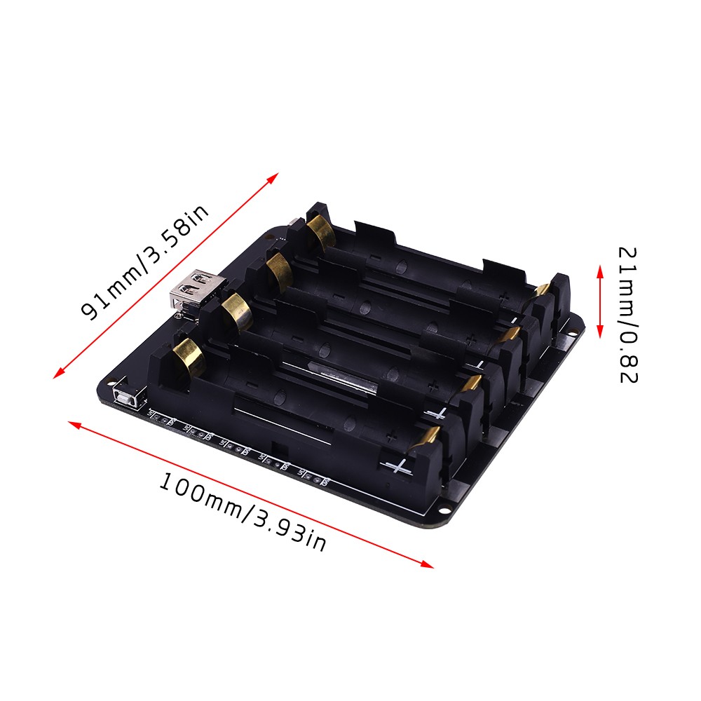 18650 Battery Holder with Protection Circuit Board (4-Channel)