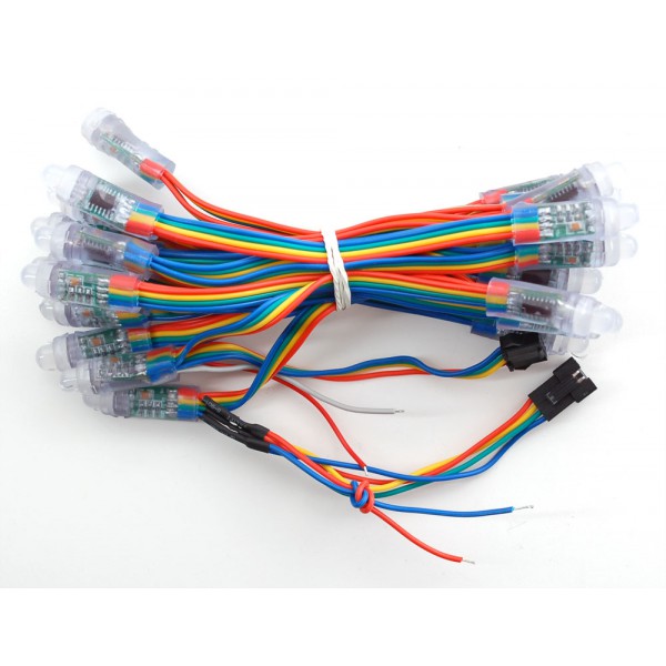 Adafruit 12mm Diffused Thin Digital RGB LED Pixels (Strand of 25) - WS2801 (Raspberry Pi)