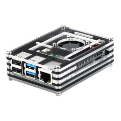 Clear Acrylic & Black ABS Case for Raspberry Pi 4