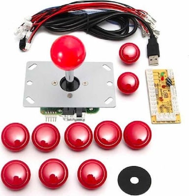 DIY Arcade Game Controller USB Joystick Kit (Red)