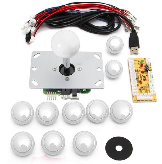 DIY Arcade Game Controller USB Joystick Kit (White)