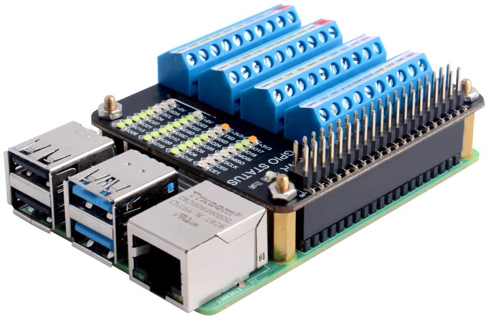 GeeekPi GPIO Screw Terminal Hat, Raspberry Pi GPIO Extension Board for Raspberry Pi 4B/3B+/3B/2B/B+/Zero (Zero W)