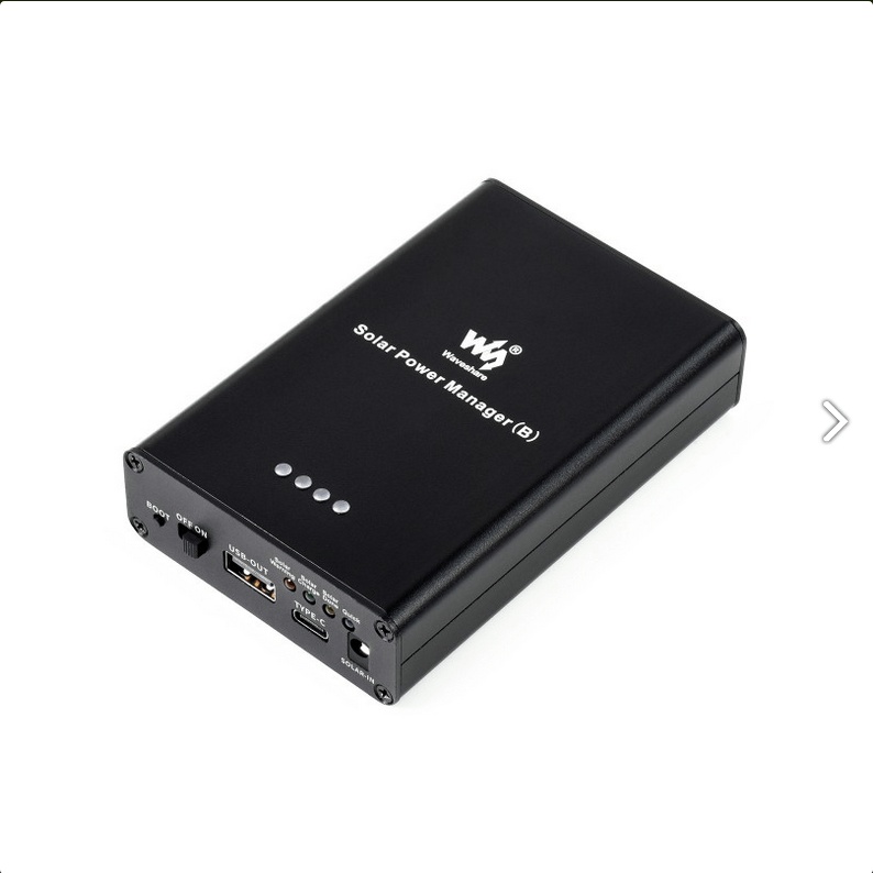 Solar Power Manager (B) with Built-in Li-Po Battery (Supports 6V–24V Solar Panels) (10000mAh)