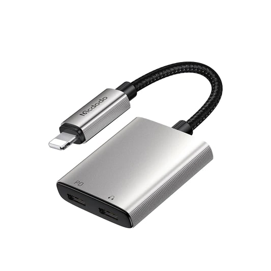Mcdodo 2 in 1 Lightning to Dual Lightning Audio Adapter (Charging+ Music Play+Call Function)