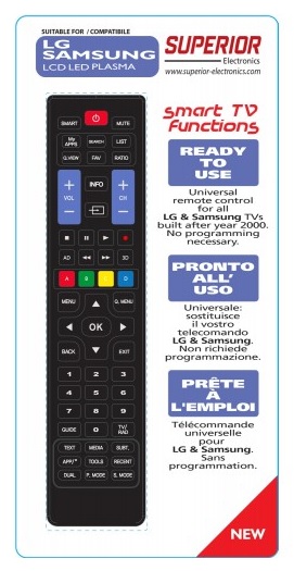 Multi Remote Control Superior for all TV LG & SAMSUNG Lcd Led Plasma Smart Without Codes Ready to Use