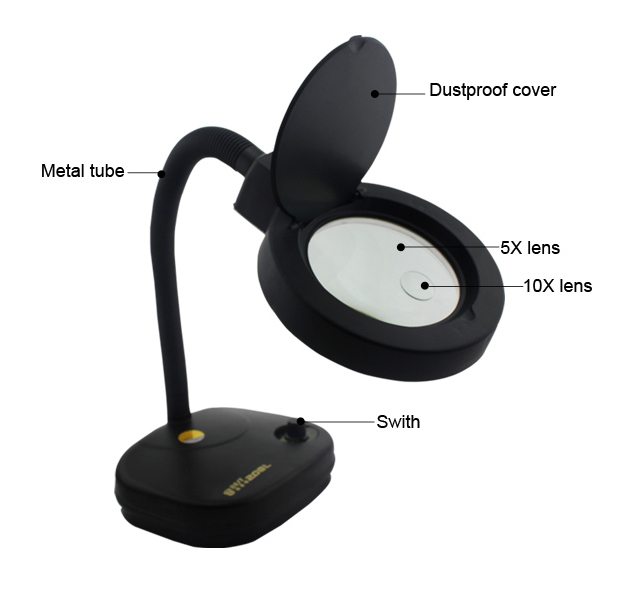 Illumination magnifying glass BST-208L, with LED