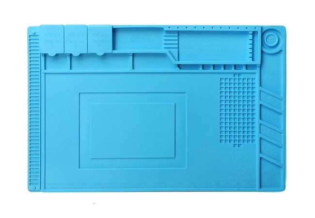 BEST SILICONE SOLDERING MAT S-160, ANTISTATIC SILICONE  45 x 30cm, Blue