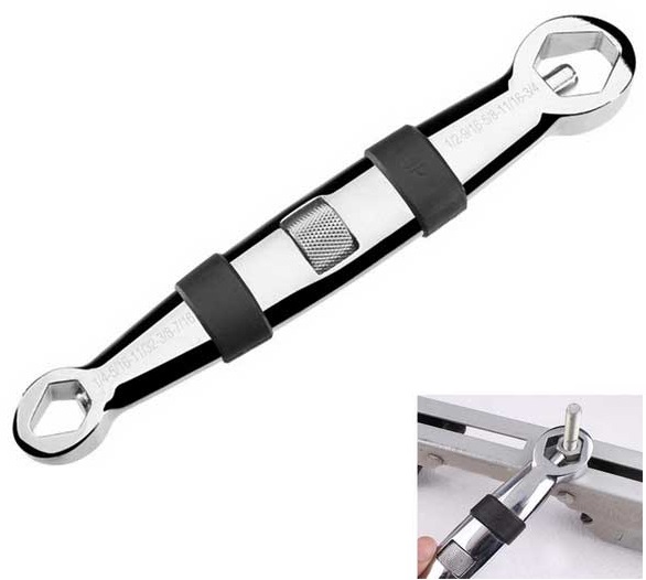 Jtron 23-in-1 Multifunctional Adjustable Wrench Set (7-19mm) (Silver) (OEM) (BULK)