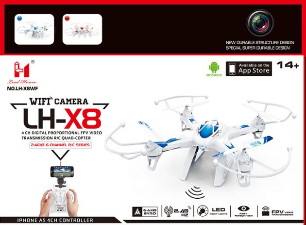 WiFi Τηλεκατευθυνόμενο Ελικόπτερο Quadcopter LEADHONOR LH-X8WF  Wi-Fi RC Drone