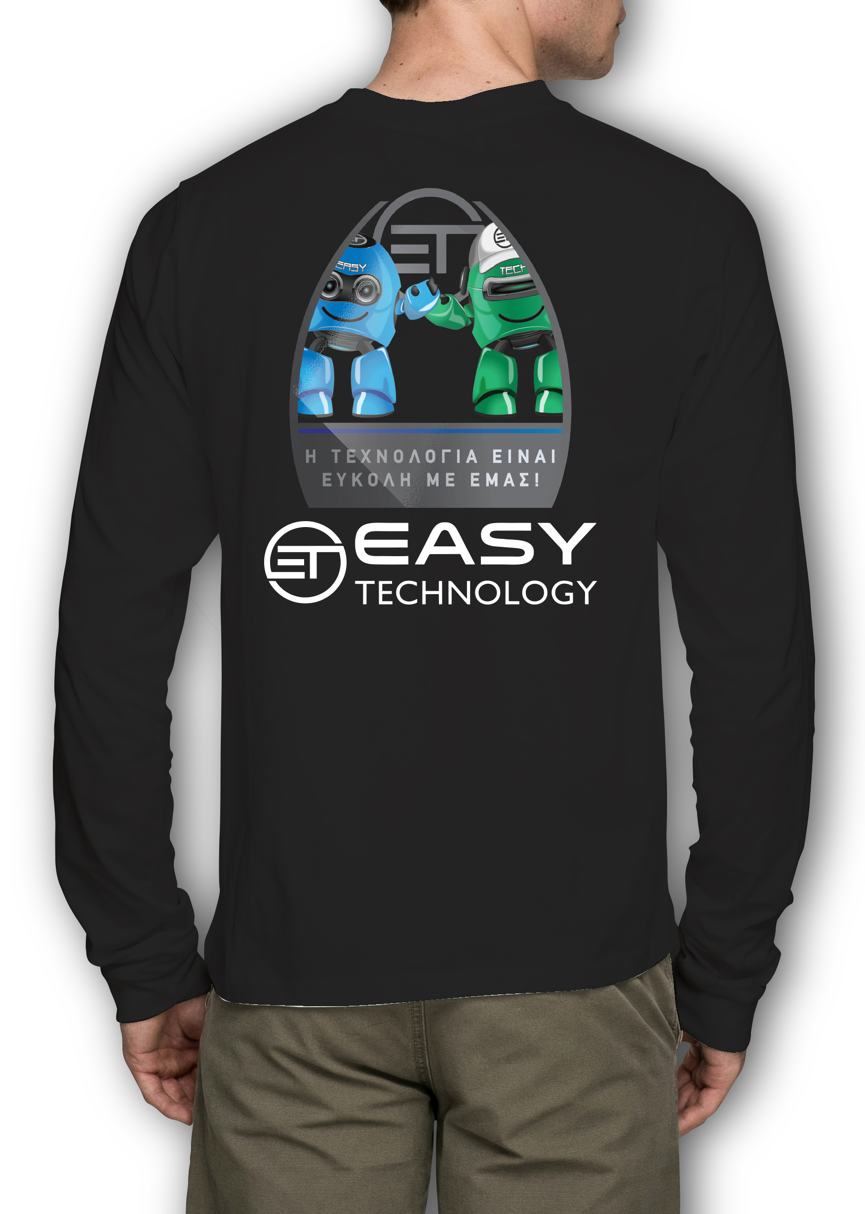 Long Sleeve POLO Easy and Tech Black color - Large
