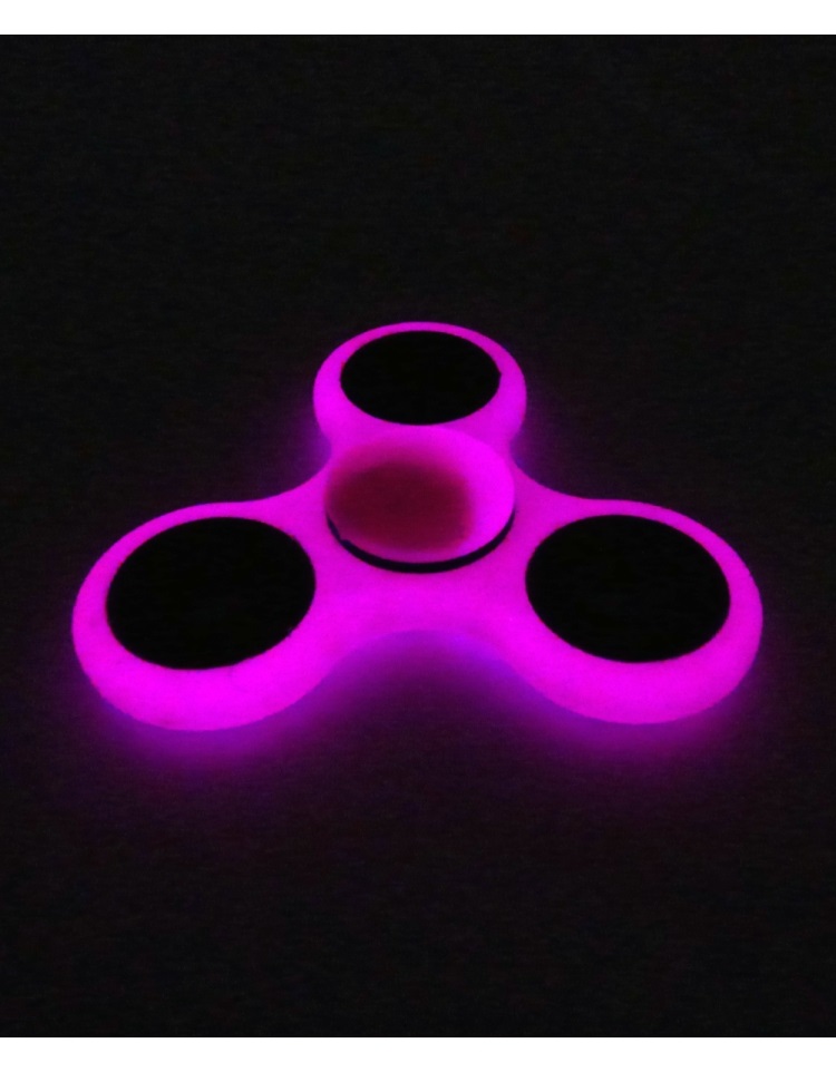 BLCR Tri-Spinner Fidget Toy EDC Plastic 3 minute  Hand Spinner for Autism and ADHD Phosphorus Purple