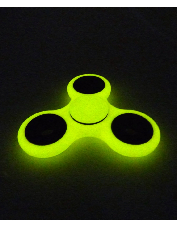 BLCR Tri-Spinner Fidget Toy EDC Plastic 3 minute Hand Spinner for Autism and ADHD Phosphorus Yellow