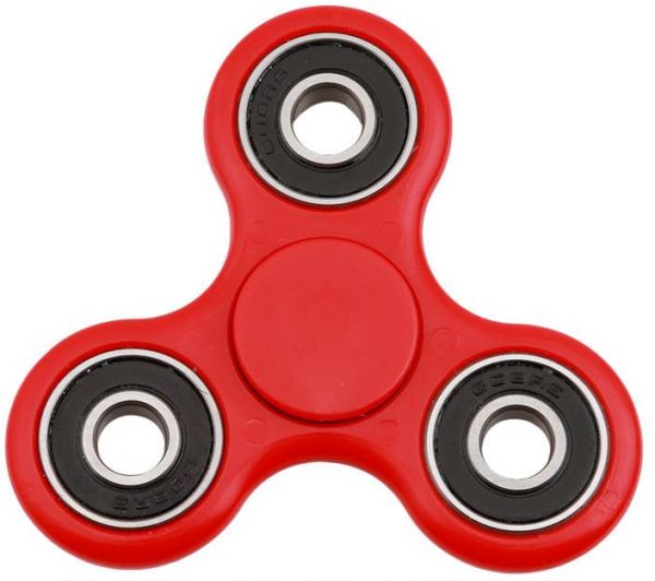 Plastic Fidget Spinner Toy for Autism & ADHD Relief - Red (3-Minute) (Roulement Black) (BLCR)