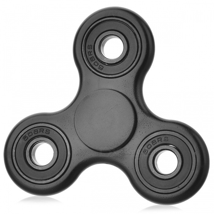 BLCR Tri-Spinner Fidget Toy ( Plastic) for Autism & ADHD Relief (3-Minute) (Black)
