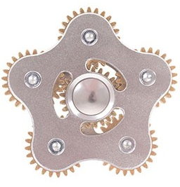 BLCR Three-Spinner Fidget Toy Metal 4 minute EDC Hand Spinner for Autism and ADHD Six Gear Silver
