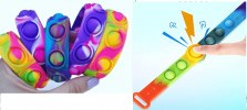 Pop It Anti-Stress Rainbow Bubble Fidget Toy (Bracelet, OEM, Bulk) (oem) (bulk)