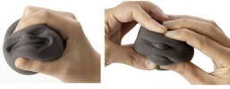 Human Face Emotion Vent Ball Toy Resin Relax Doll Adult Stress Relieve Black (OEM)