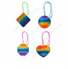 Pop It Bubble Sensory Toy with Neck Cord - Rainbow Coloring (OEM, Bulk) (oem) (bulk)