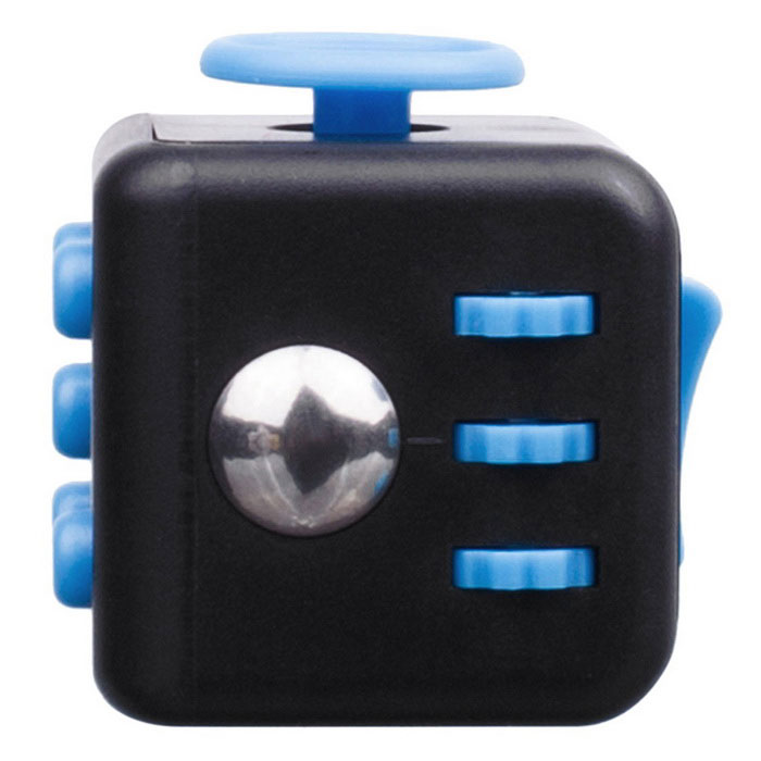 Fidget Dice Cubic Toy for Focusing / Stress Relieving - Black + Blue