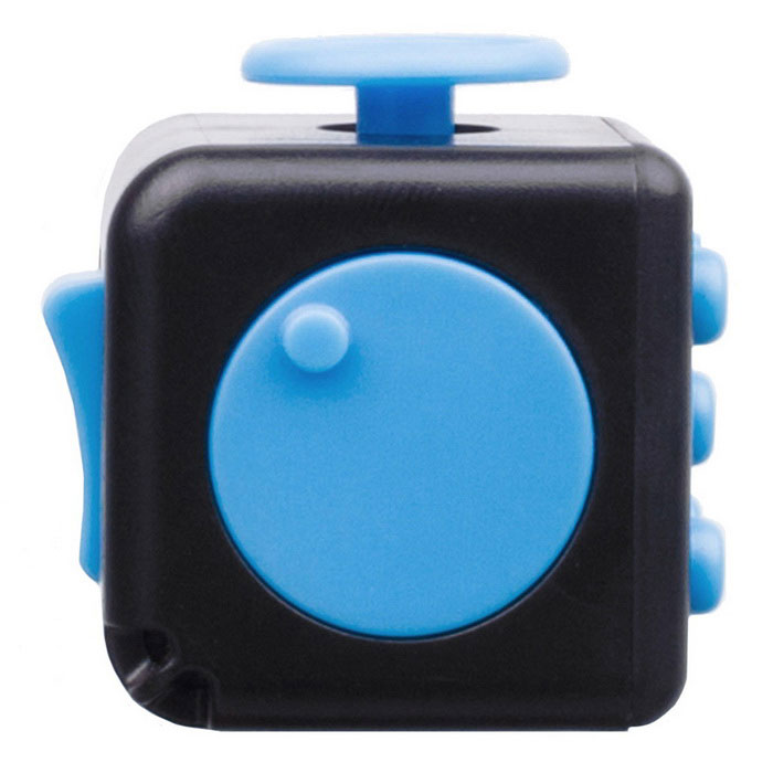 Fidget Dice Cubic Toy for Focusing / Stress Relieving - Black + Blue