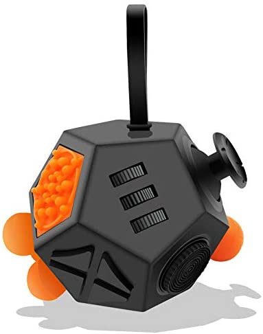Fidget Dodecagon 12-Side Stress Relief Cube (Anti-Depression, ADHD/ADD/OCD/Autism) (A1 Black) (OEM)