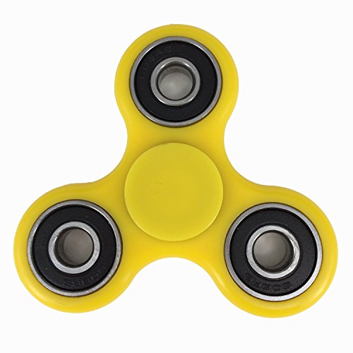 BLCR Three-Spinner Fidget Toy Aluminium Alloy 3 minute EDC Hand Spinner for Autism and ADHD Yellow/Black