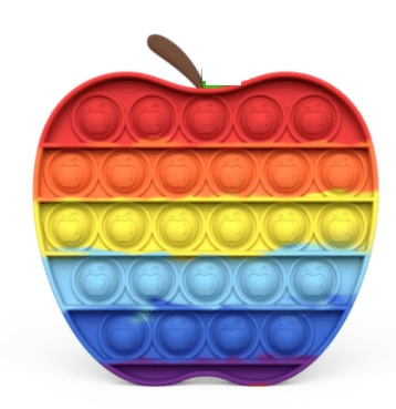 Pop It Rainbow Bubble Sensory Stress Relief Toy (Apple Shape, OEM) (bulk) (oem)