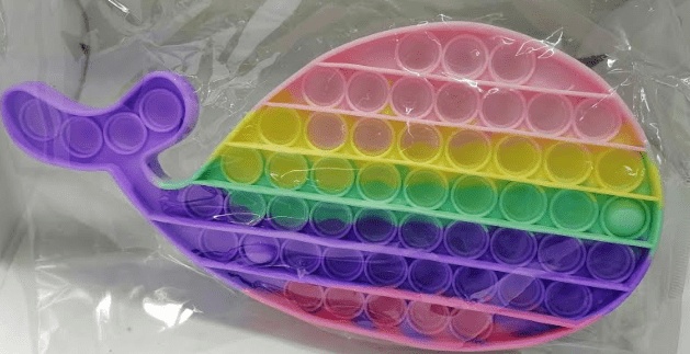 Pop It Bubble Sensory Toy - Whale Design (Pastel Rainbow Colors) (oem) (bulk)