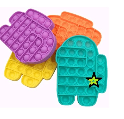 Pop It Bubble Sensory Decompression Toy - Among Us Turquoise (oem) (bulk)