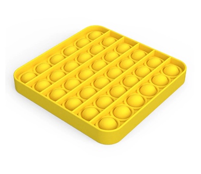 Pop It Anti-Stress Bubble Fidget Toy (Yellow, Square, OEM, Bulk) (oem) (bulk)