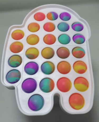 Pop It Anti-Stress Bubble Sensory Toy with Rainbow Coloring Frame (Among Us, OEM, Bulk) (oem) (bulk)
