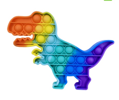 Pop It Anti-Stress Bubble Fidget Toy - Rainbow Dinosaur Design (oem) (bulk)