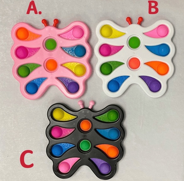 Pop It Stress Relief Bubble Fidget Toy - Rainbow Butterfly Design (oem) (bulk)