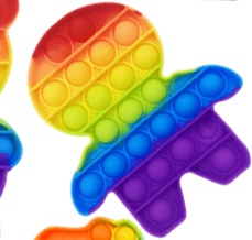 Pop It Bubble Sensory Stress Toy – Rainbow Coloring (OEM, Bulk) (oem) (bulk)