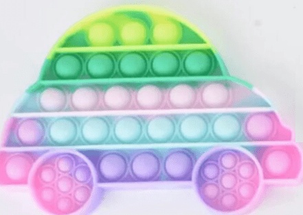 Pop It Rainbow Bubble Sensory Stress Toy (Pastel Colors, Car Design) (oem) (bulk)