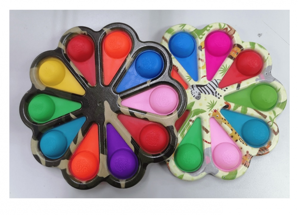 Pop It Anti-Stress Bubble Spinner (Large Daisy, Multicolor) (oem) (bulk)
