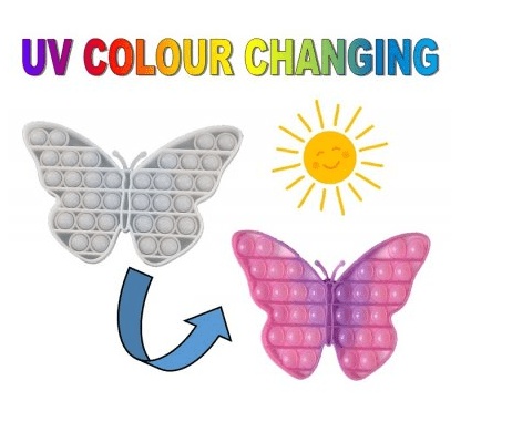 Pop It Bubble Sensory Toy (UV-Reactive, Butterfly Design) (oem) (bulk)