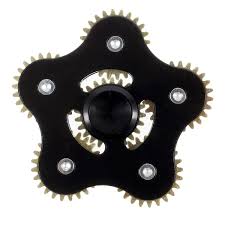 BLCR Three-Spinner Fidget Toy Metal 5 minute EDC Hand Spinner for Autism and ADHD 5 Gear Black