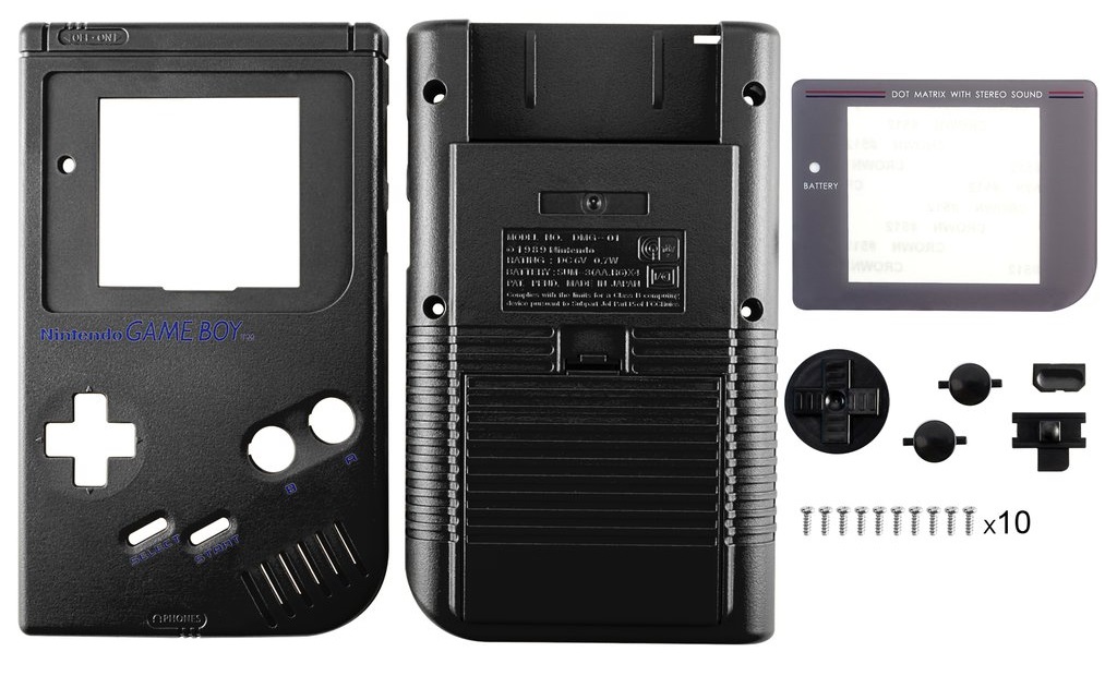Game Boy Classic DMG-01 Shell Κέλυφος - Μαύρο (OEM)
