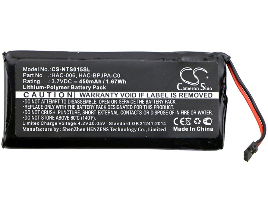 Battery for Nintendo switch controller / hac-006 450mah 1.67wh li-ion 3.7v (OEM)